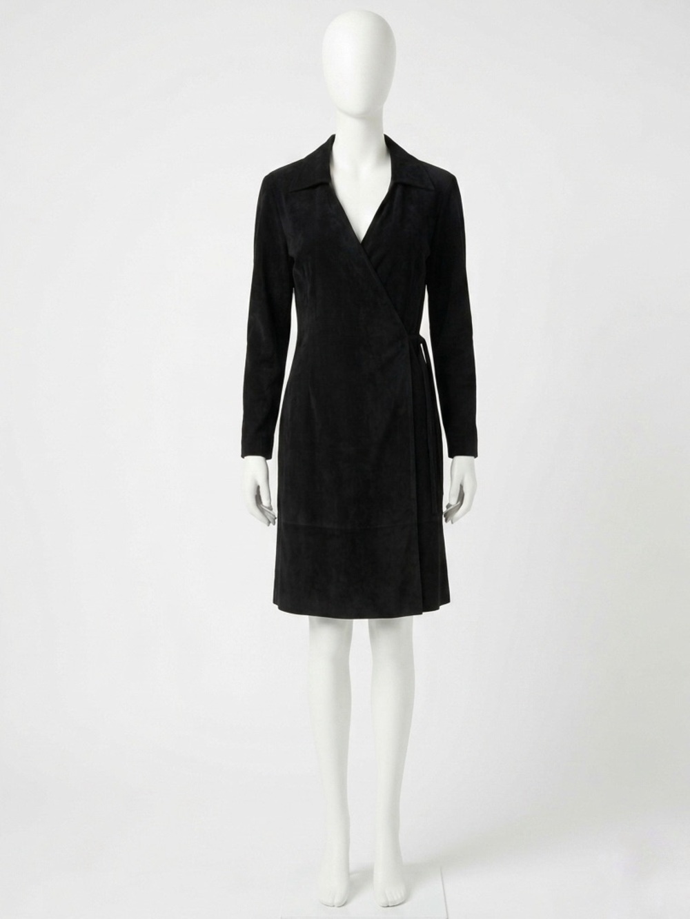 Evelyn Woods for Rachel Redmond Vintage Black Long Sleeve Wrap Dress Size Small